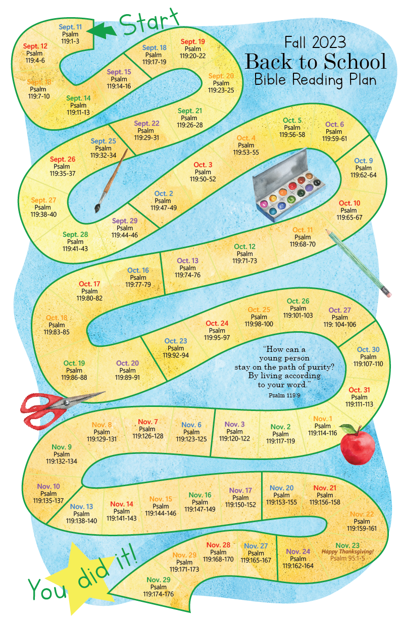 Back to School Psalm 119 Bible Reading Plan